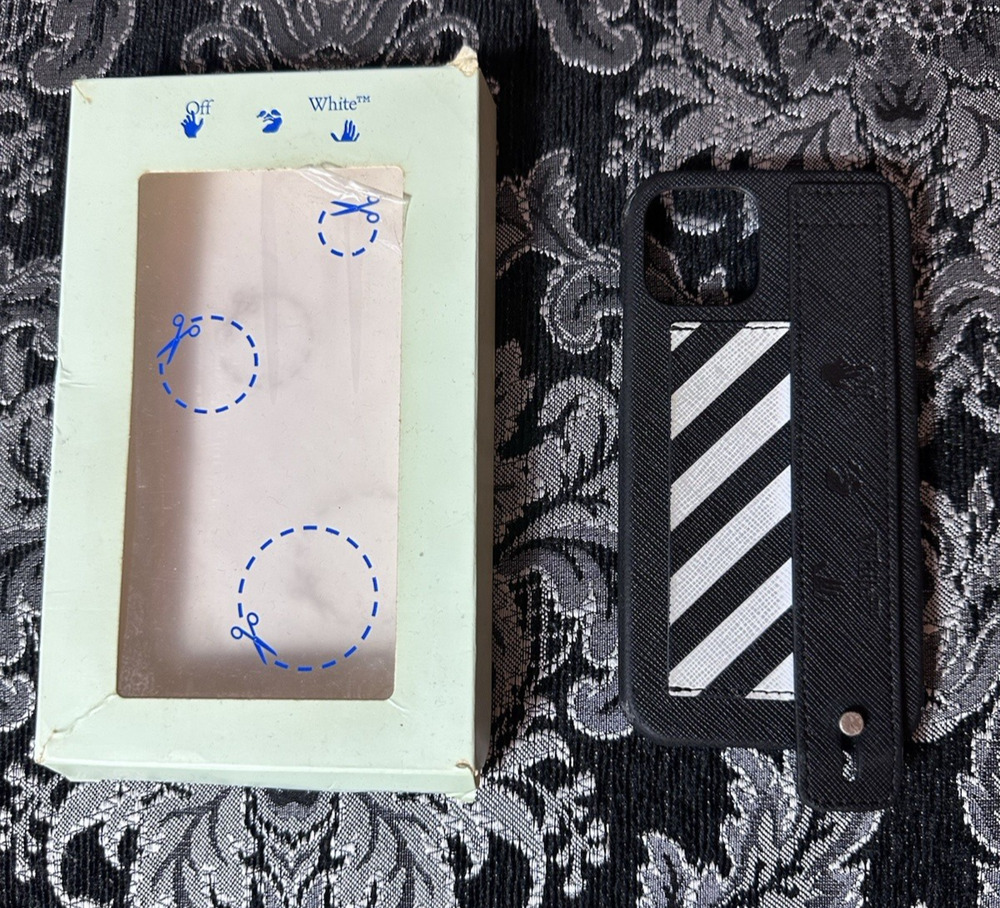 Off-White Virgil Abloh Case iPhone 12 Pro Max Black‎ Striped Designer Logo Box